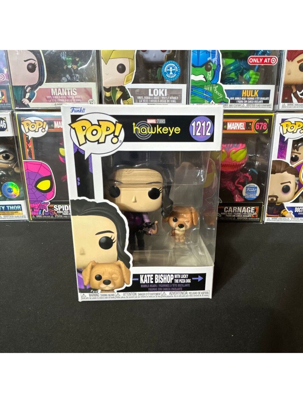 Funko Pop Marvel Hawkeye Kate Bishop with Lucky the Pizza Dog 1212 Bobble-Head